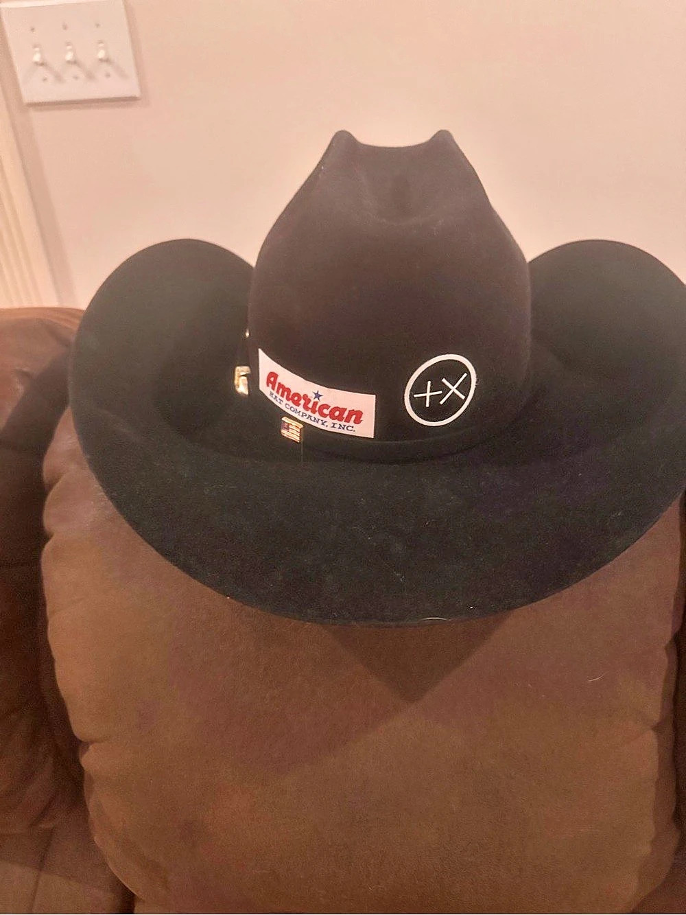 American Hat Company 10X Black Felt Cowboy Hat Size 7 1/4
